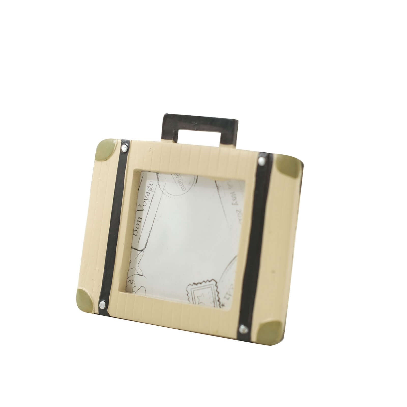 4-Pack Picture Frames Resin Mini Suitcase Design - Vintage Travel Wedding Place Card Holders & Party Favors 3"