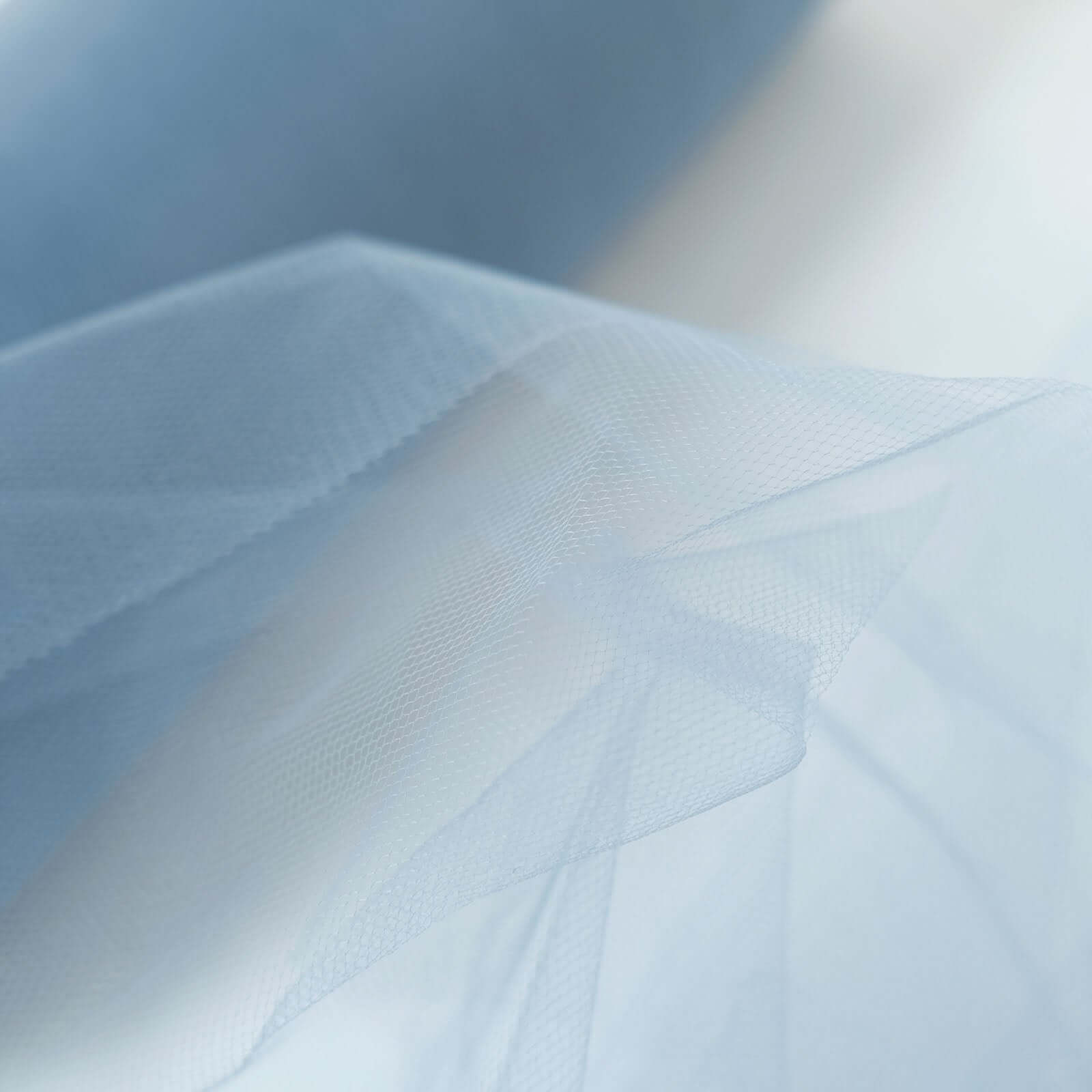 12"x100 Yards Dusty Blue Tulle Fabric Bolt, Sheer Fabric Spool Roll For Crafts