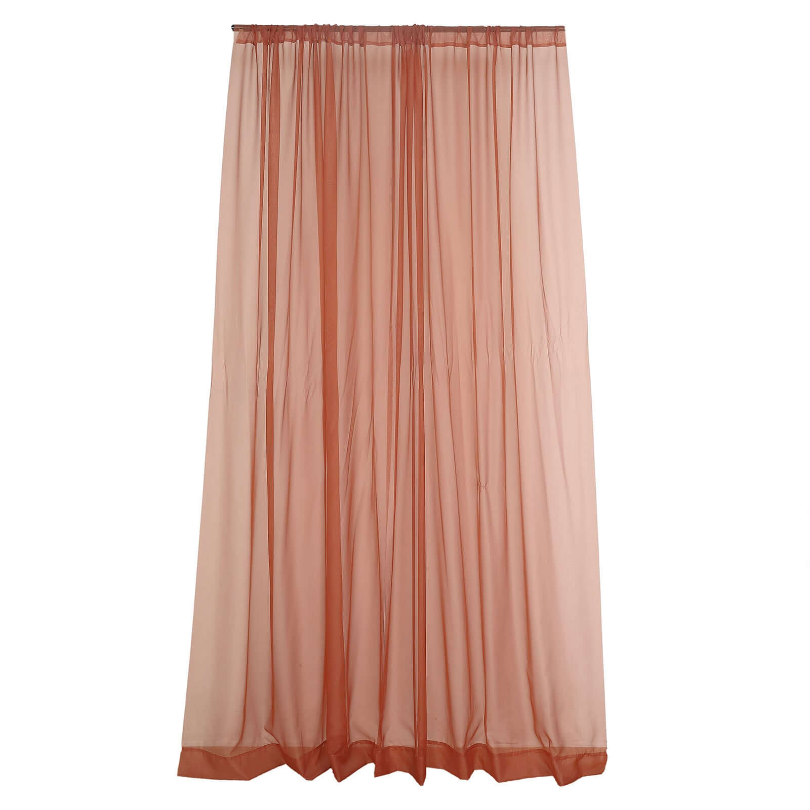 2 Pack Terracotta (Rust) Sheer Chiffon Event Curtain Drapes, Durable Flame Resistant Premium Organza Backdrop Event Panels With Rod Pockets - 10ftx10ft