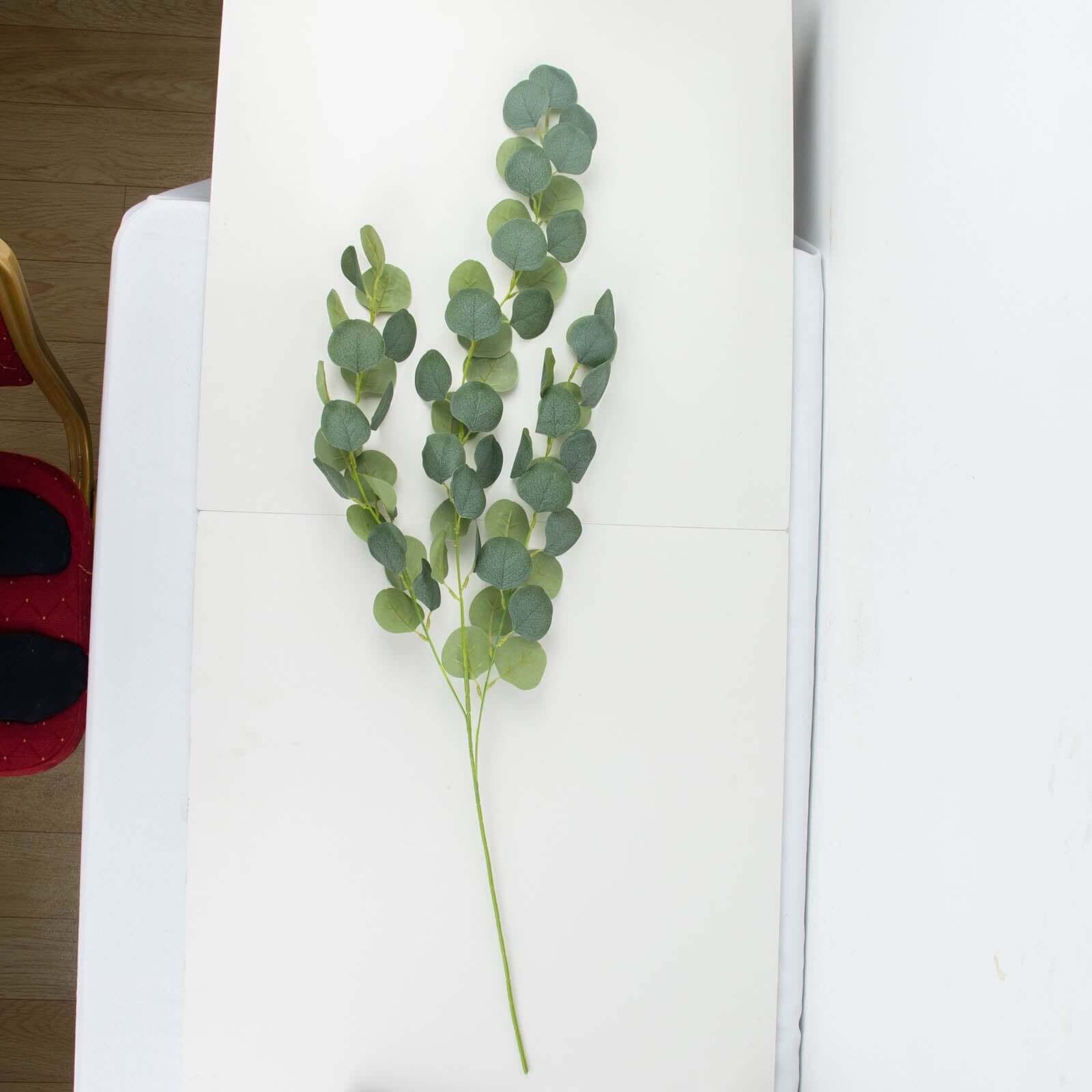3 Pack 41" Green Real Touch Hanging Silk Silver Dollar Leaf Plant Stems, Artificial Indoor Eucalyptus Sprays