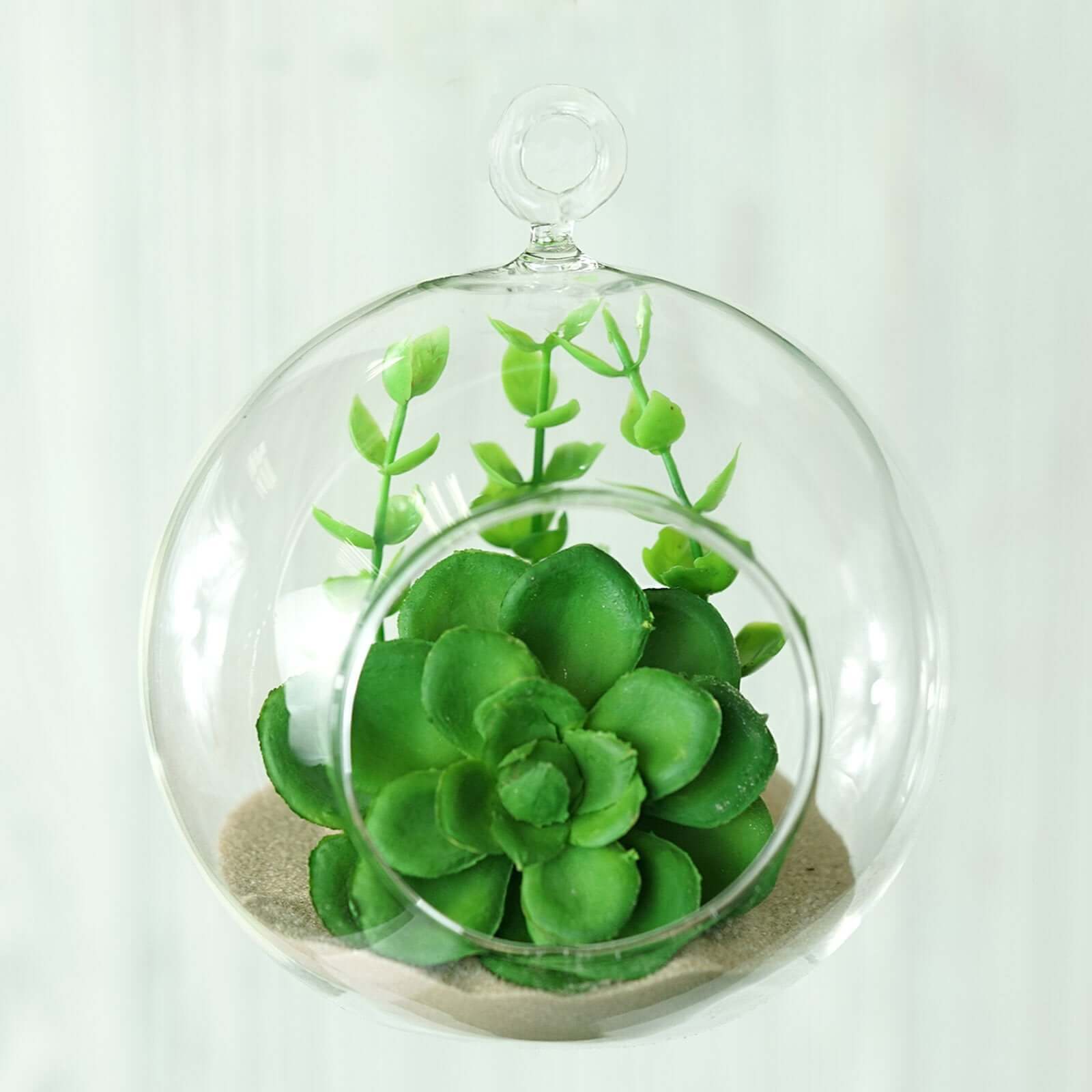 4-Pack Glass Terrarium Hanging Globe Design Free-Falling - Modern Planter for Air Plants & Displays 4"