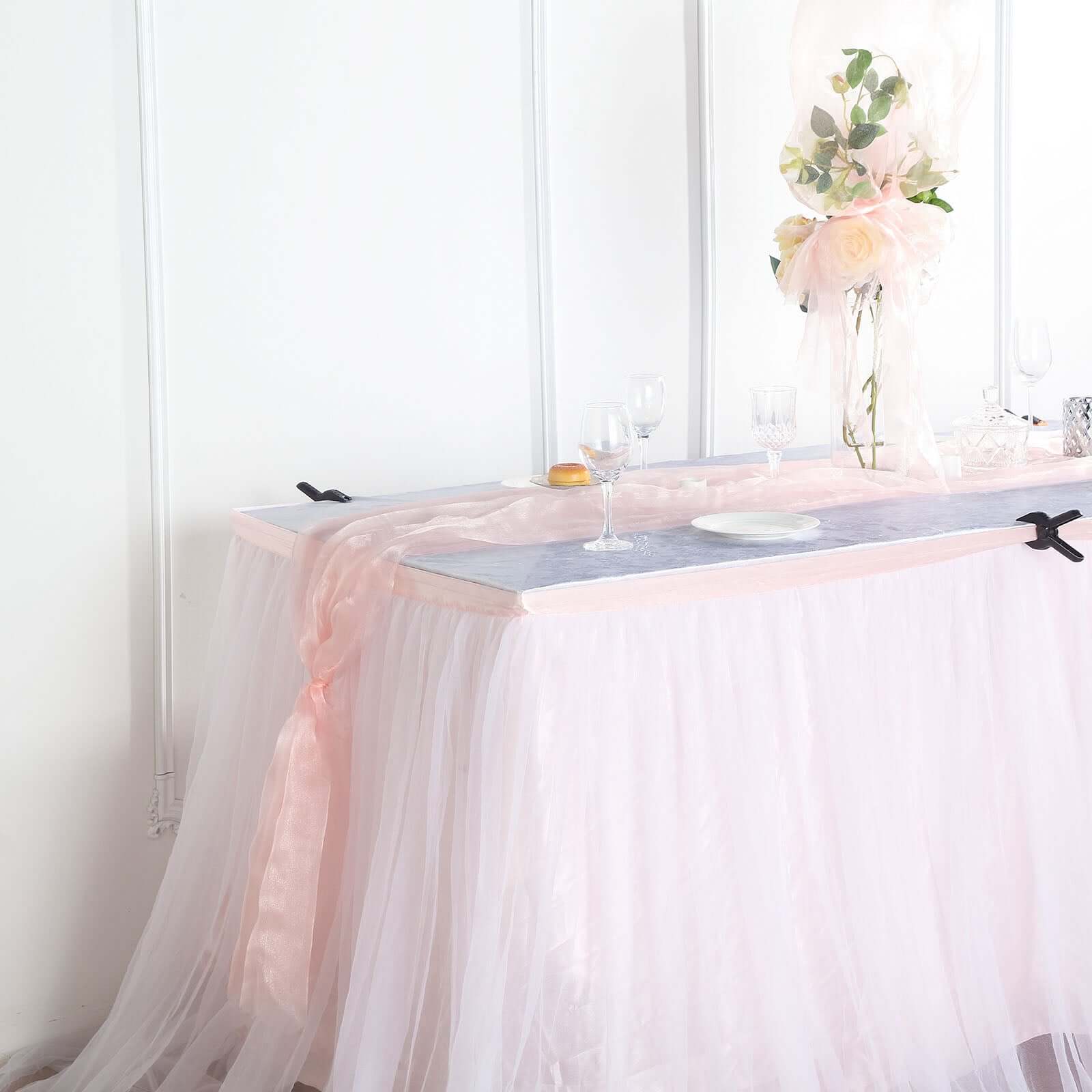 12"x10yd Blush Sheer Chiffon Fabric Bolt, DIY Voile Drapery Fabric