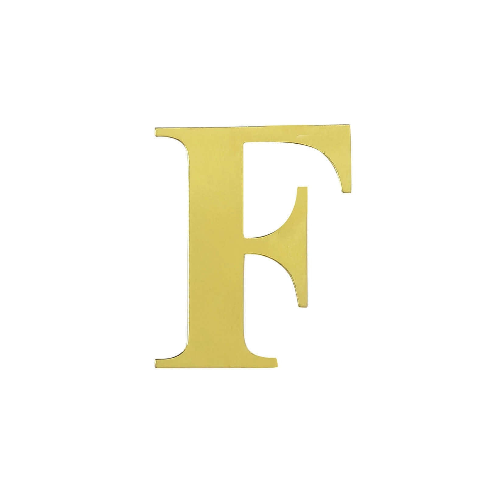 4-Pack Stickers Banner Custom Alphabet "F" Design Gold - Text Stick-On Decorative Letters 5"