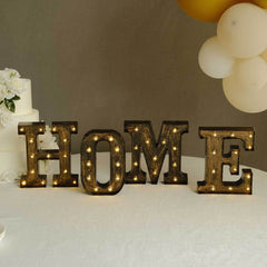 LED Marquee Letter "H" Industrial Style Antique Black - Light-Up Alphabet Sign for Weddings & Displays 9"