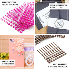 486 Pcs Apple Green Self Adhesive Pearl Rhinestone DIY Gem Stickers - Assorted Sizes