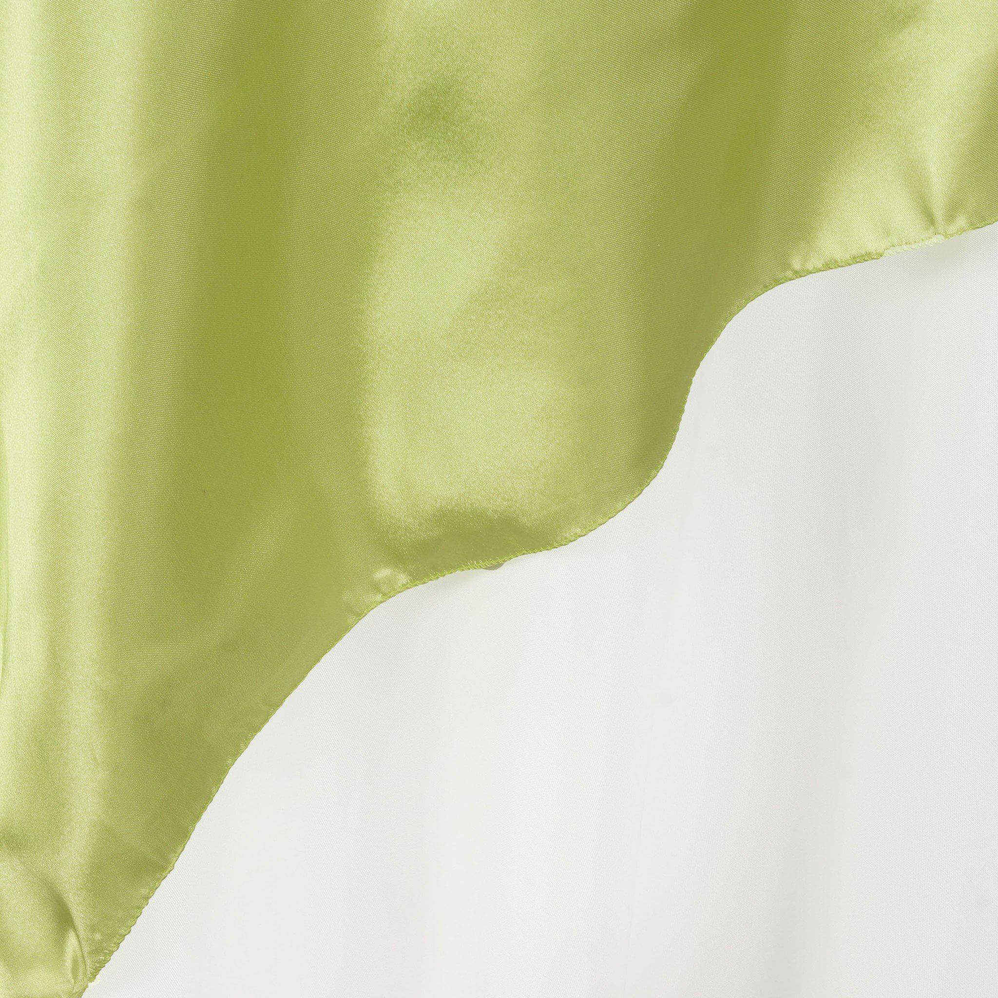 Satin 90"x90" Table Overlay Square Tablecloth Apple Green - Smooth Finish Table Topper