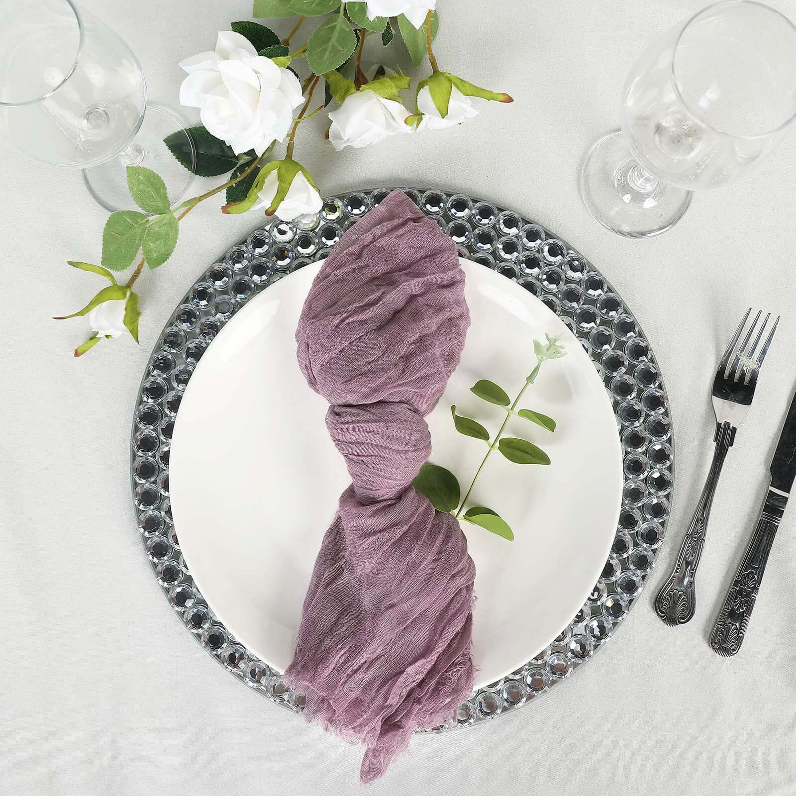 6 Pack Gauze Cheesecloth 24"x19" Napkins Violet Amethyst Reusable Dinner Napkins