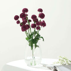 2 Bushes | 33" Burgundy Artificial Chrysanthemum Mum Flower Bouquets