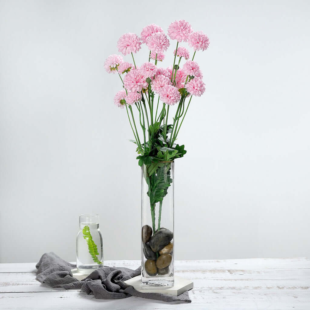 2 Bushes 33" Blush Artificial Mums Spray, Faux Chrysanthemum Flower Bouquet
