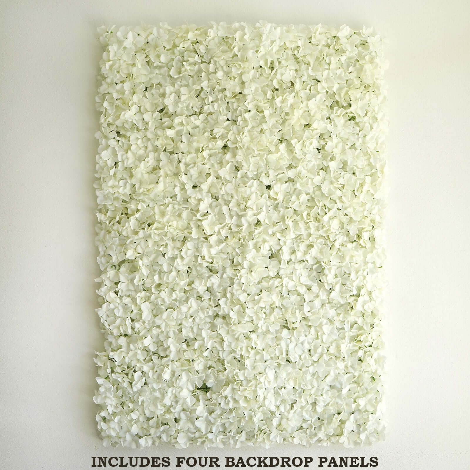 11 Sq ft. Cream UV Protected Hydrangea Flower Wall Mat Backdrop - 4 Artificial Panels