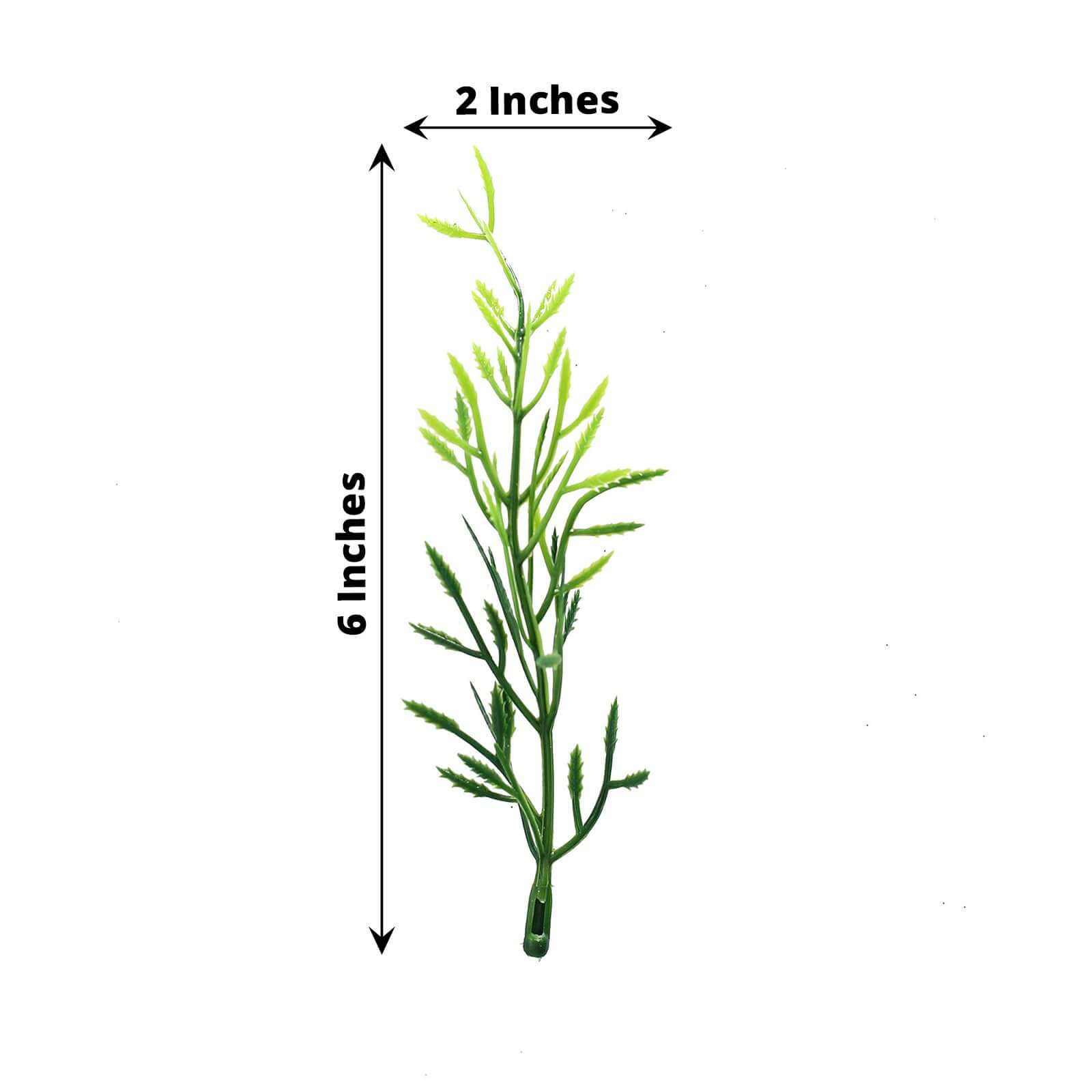 25-Pack Artificial Fern Leaf Branch Stems Green - Versatile Faux Stems for Floral Bouquets Vase Displays & Event Decor 6"