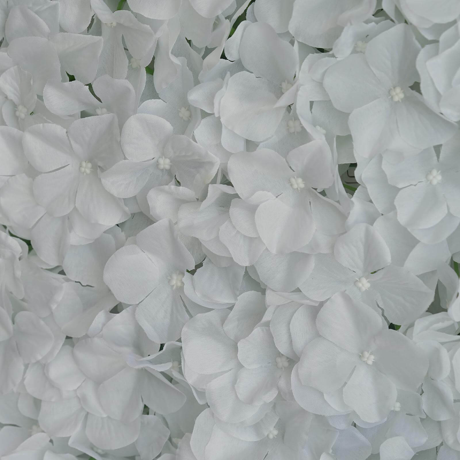 11 Sq ft. White UV Protected Hydrangea Flower Wall Mat Backdrop - 4 Artificial Panels