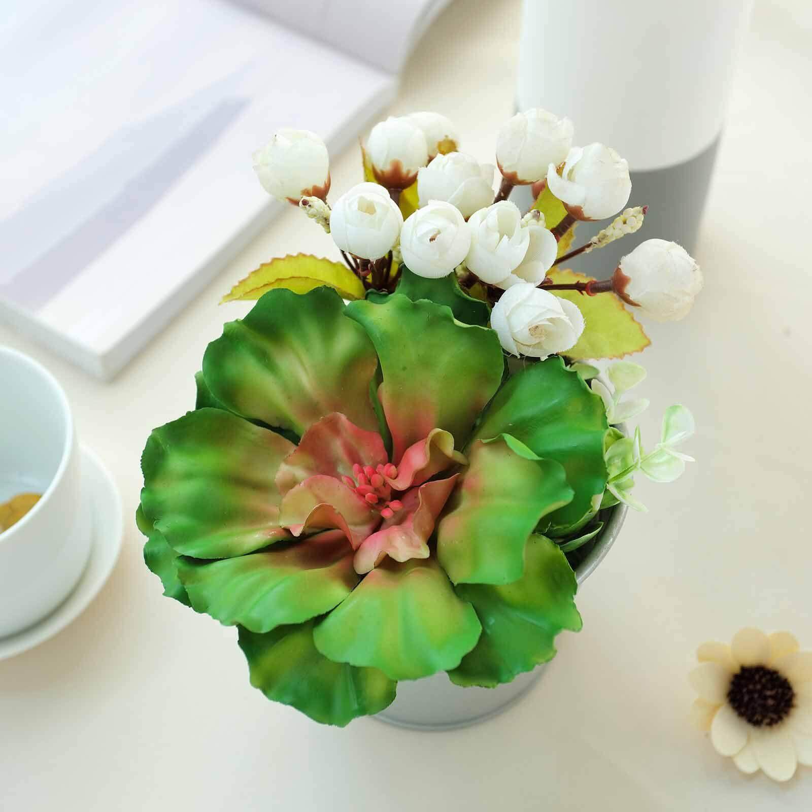 3 Pack 6" Artificial PVC Wavy Kalanchoe Decorative Succulent Plants