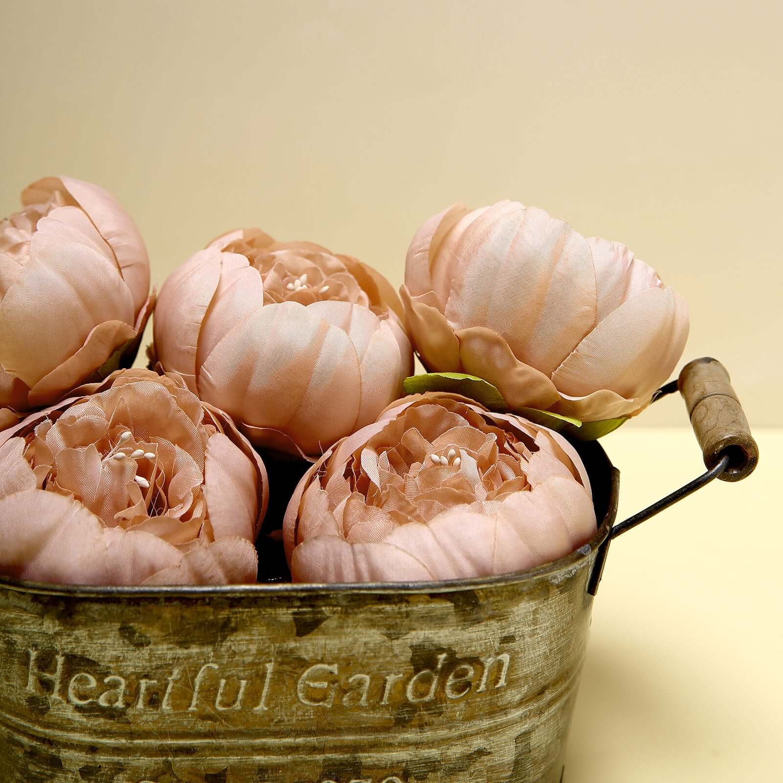 10 Pack 3" Mauve Artificial Silk DIY Craft Peony Flower Heads