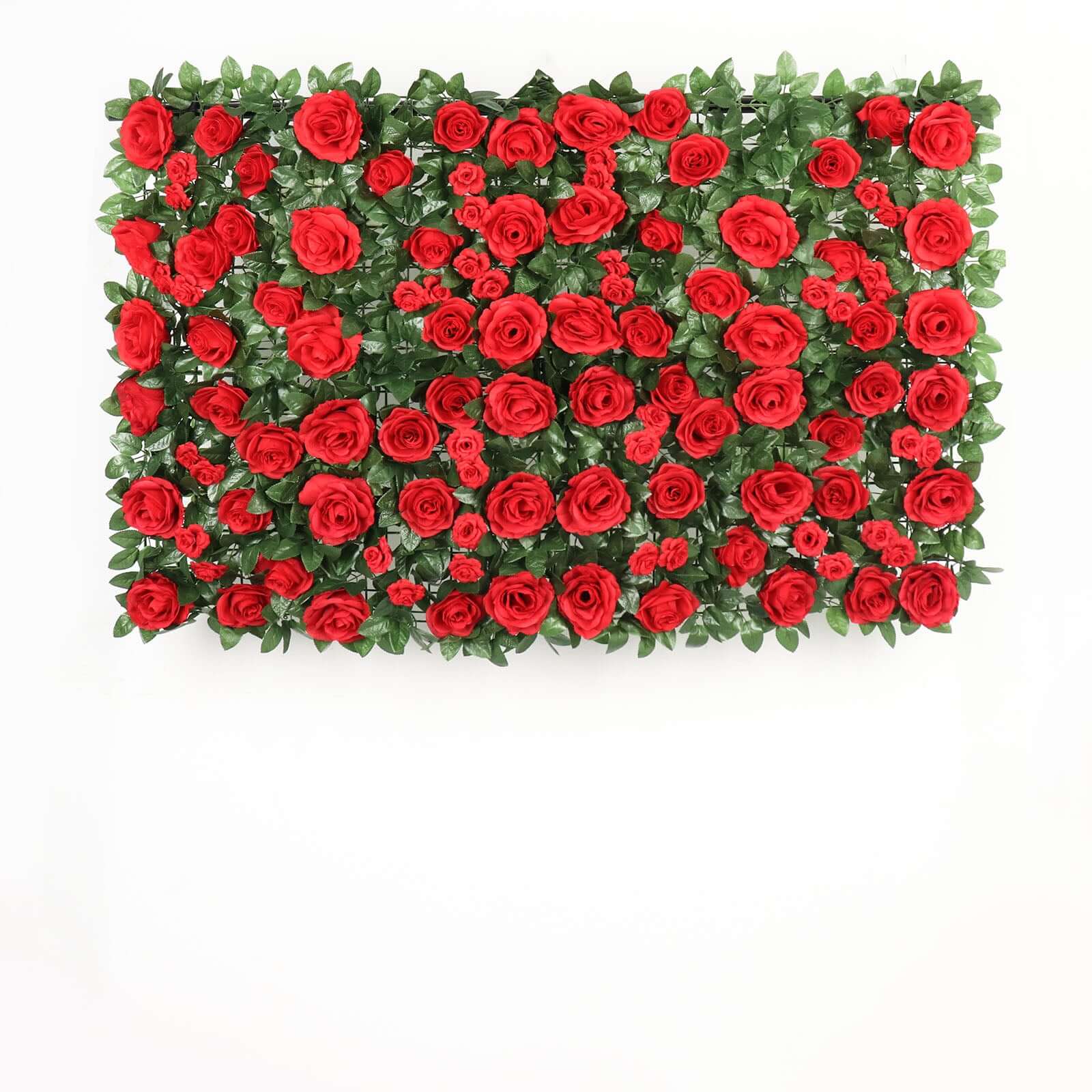 3 Sq ft. Easy-Install Red Silk Rose Flower Mat Wall Panel Backdrop