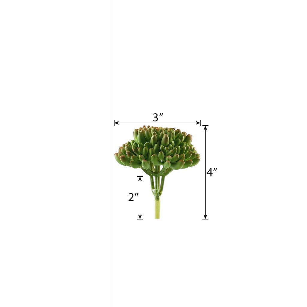 3 Pack 4" Artificial PVC Mini Jelly Bean Decorative Succulent Plants