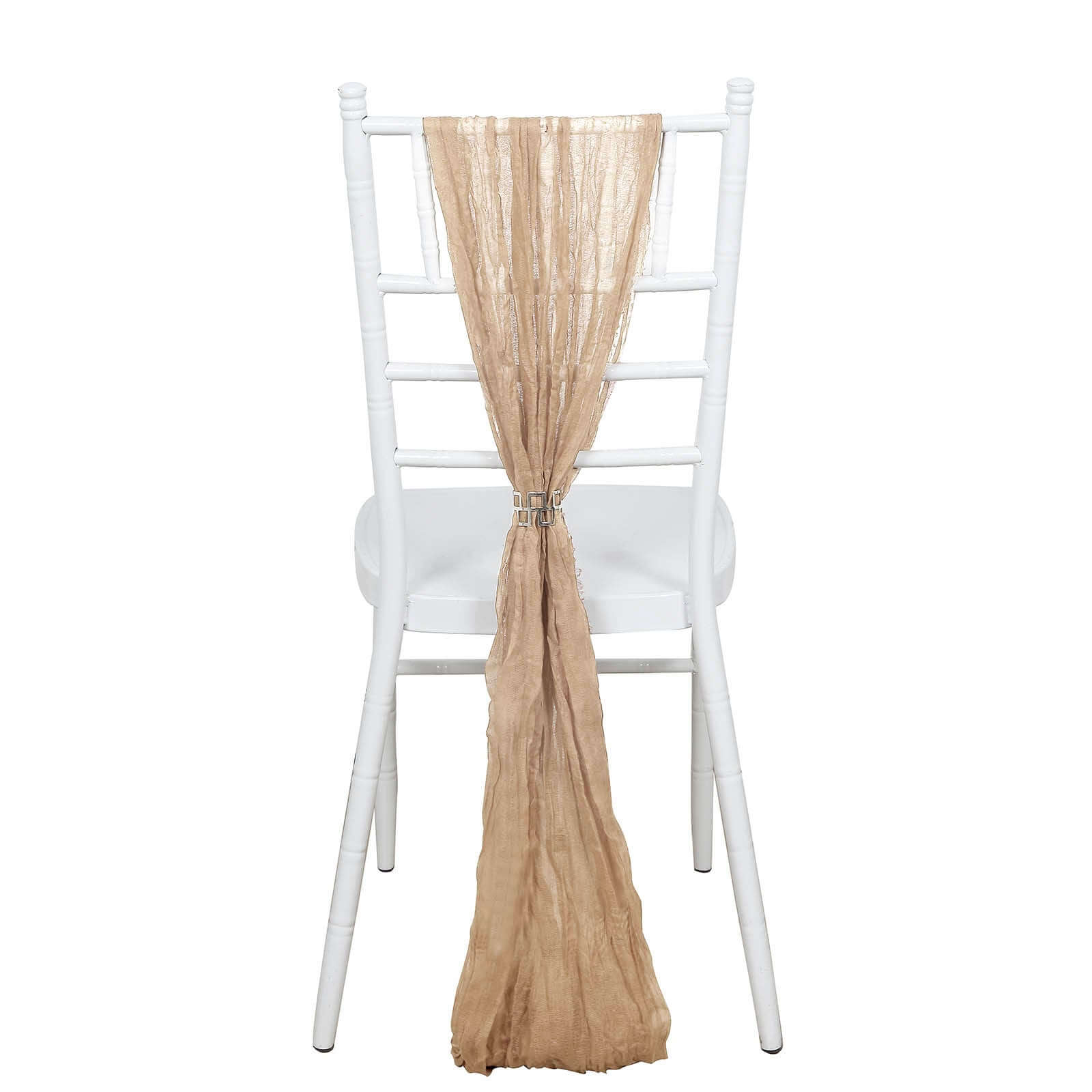 5 Pack Cheesecloth Gauze 16"x88" Chair Sashes Beige - Boho Chair Decorations