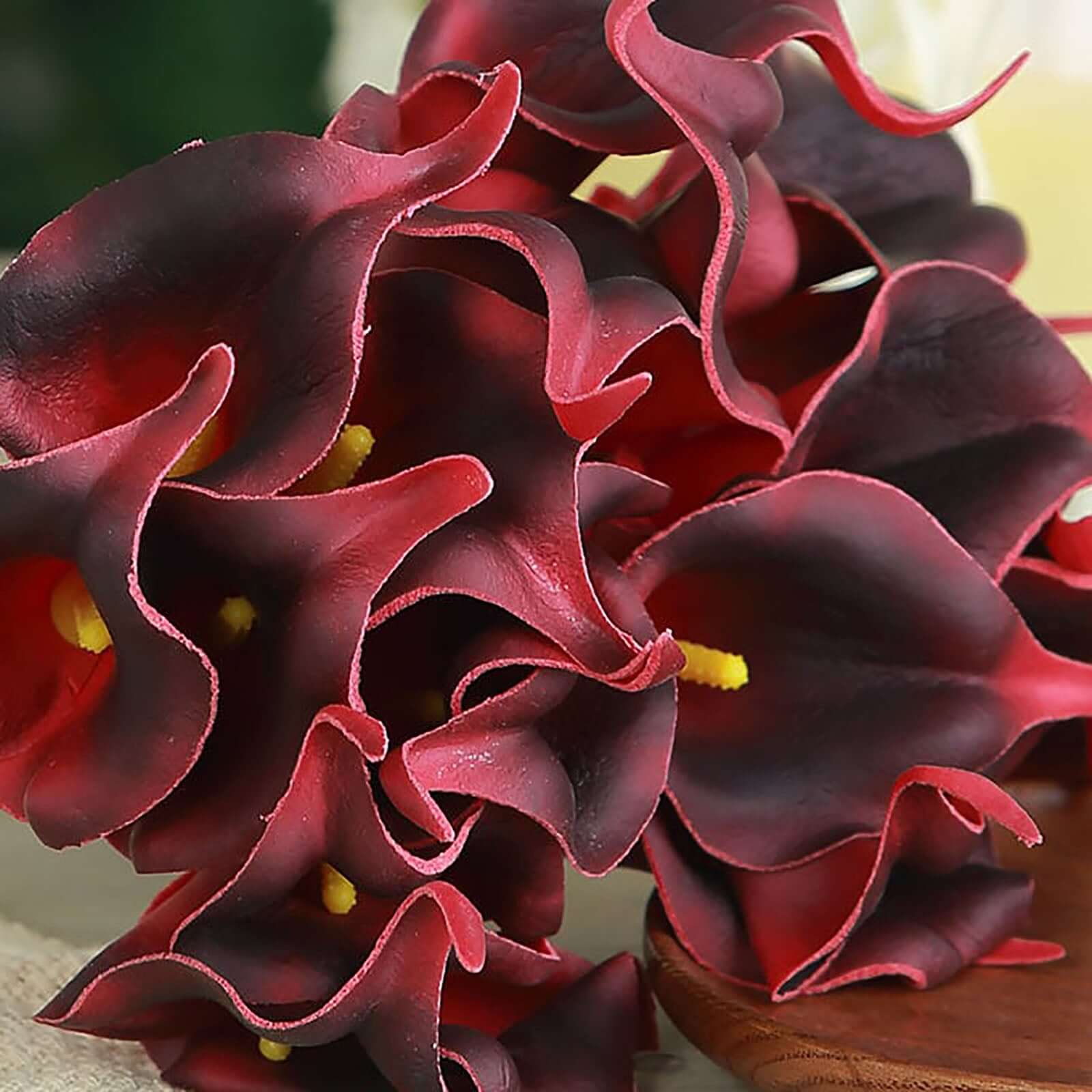 20 Stems 14" Burgundy Artificial Poly Foam Calla Lily Flowers