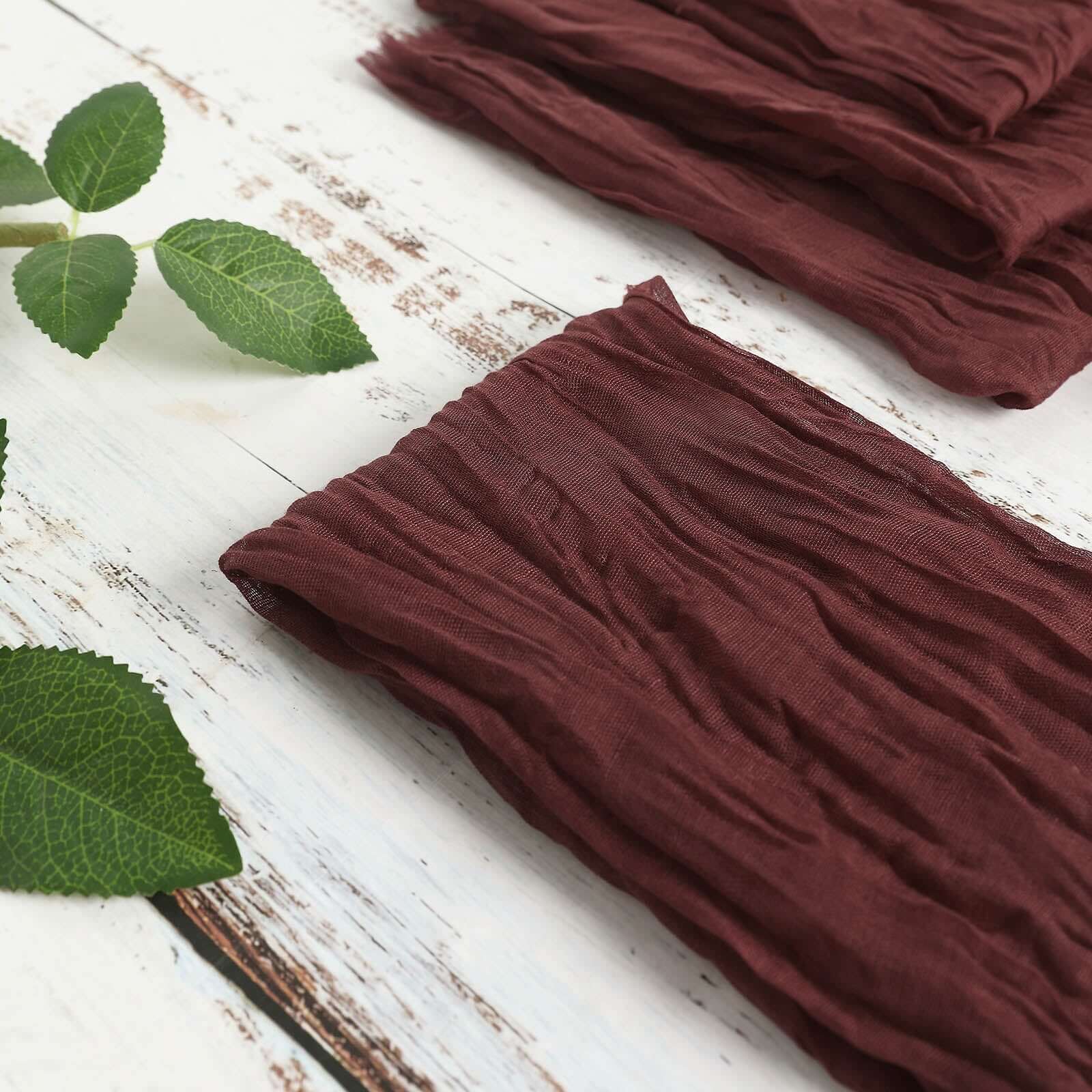 5 Pack Gauze Cheesecloth 24"x19" Napkins Burgundy Reusable Dinner Napkins