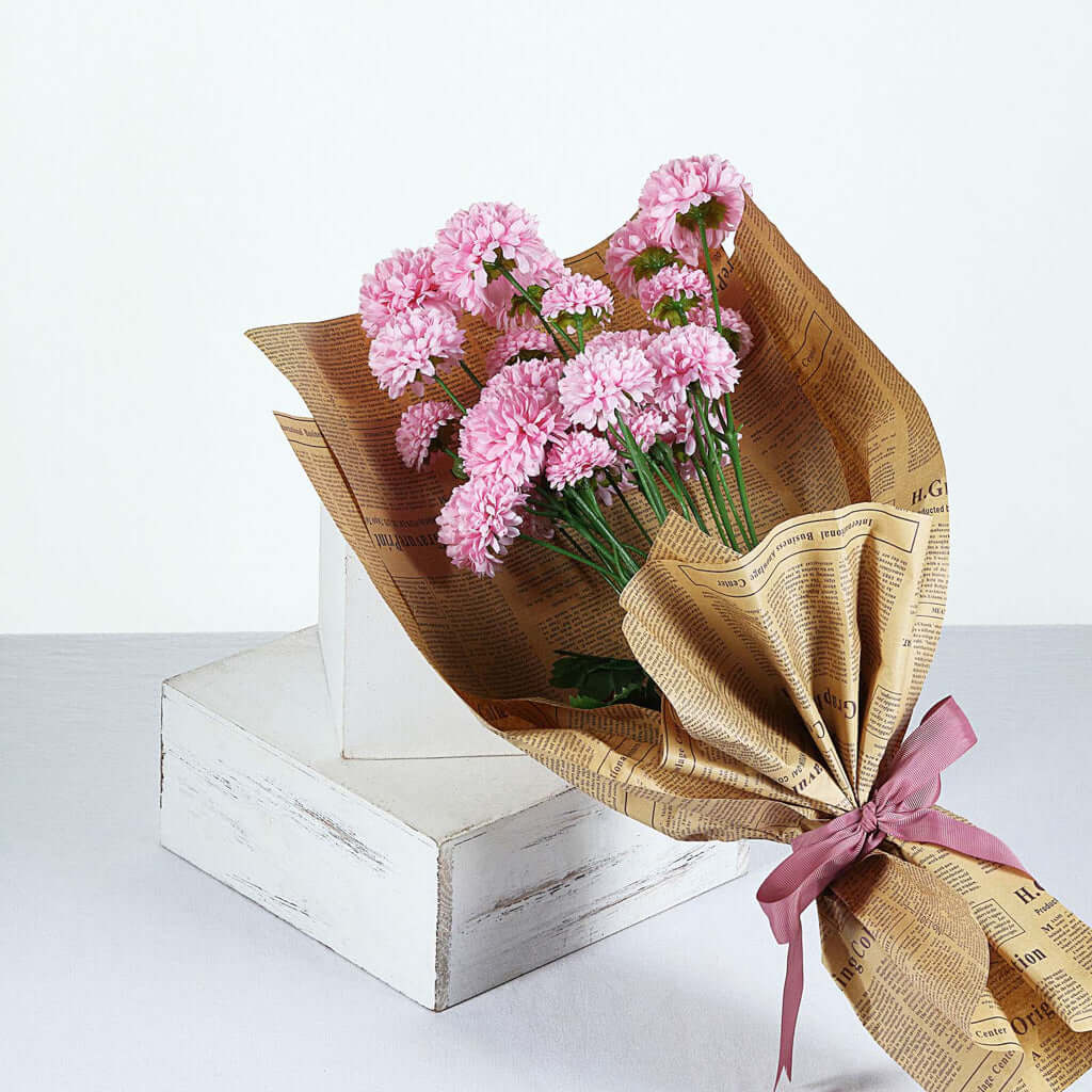 2 Bushes 33" Blush Artificial Mums Spray, Faux Chrysanthemum Flower Bouquet