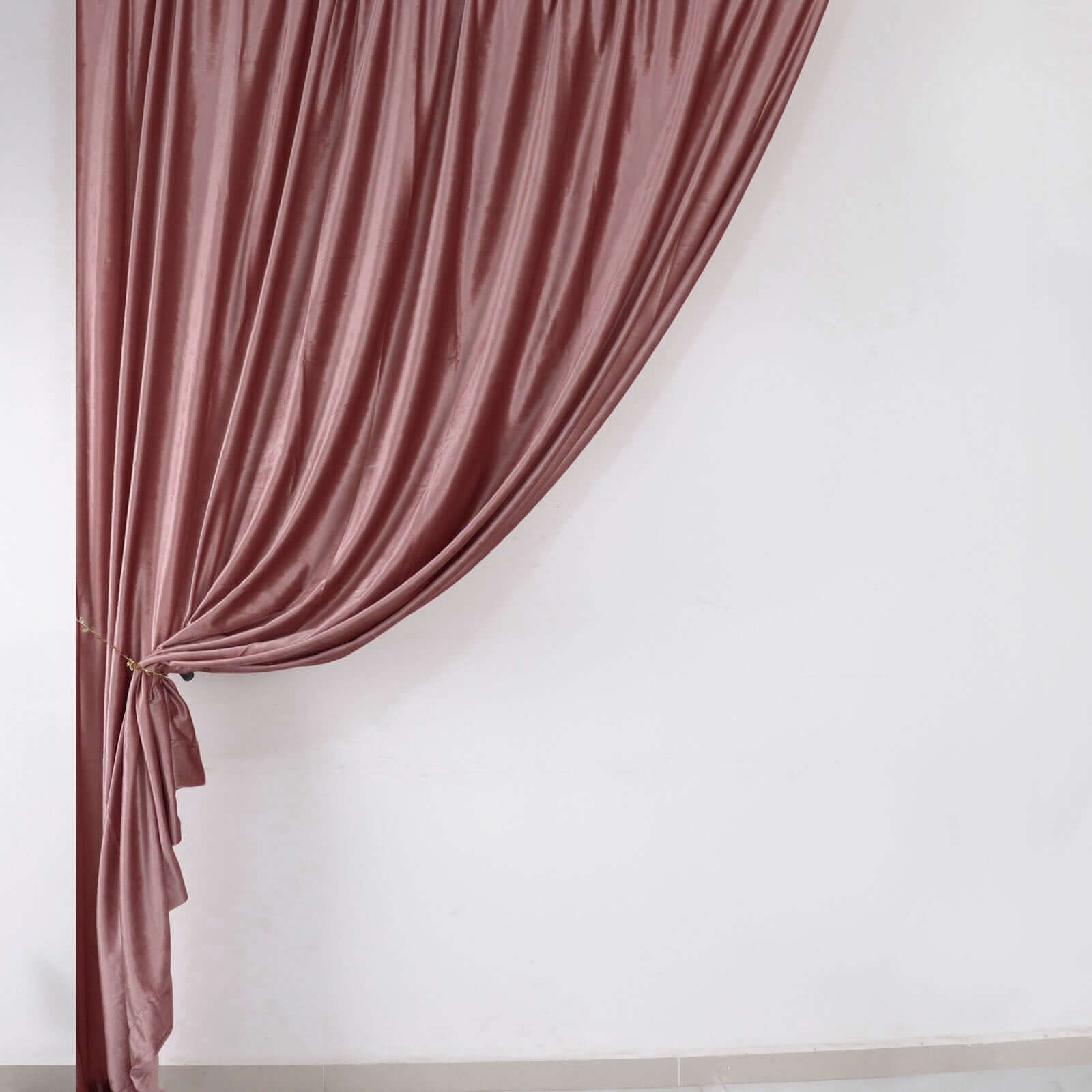 8ftx8ft Dusty Rose Premium Smooth Velvet Event Curtain Drapes, Privacy Backdrop Event Panel with Rod Pocket