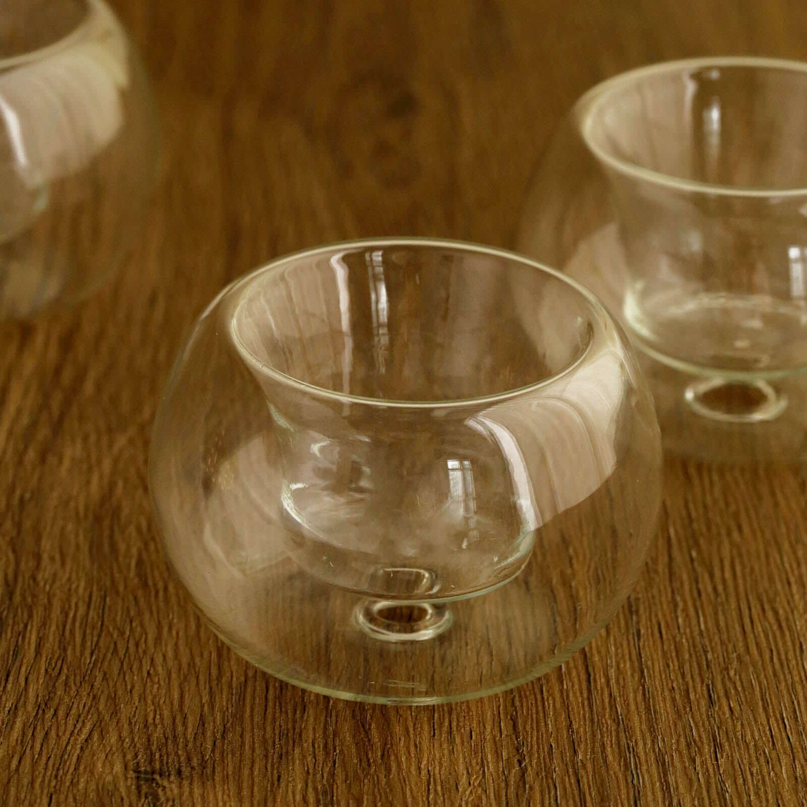 6-Pack Glass Tealight Candle Holders Crystal Clear Globe Design - Votive Candle Holders for Events 3"