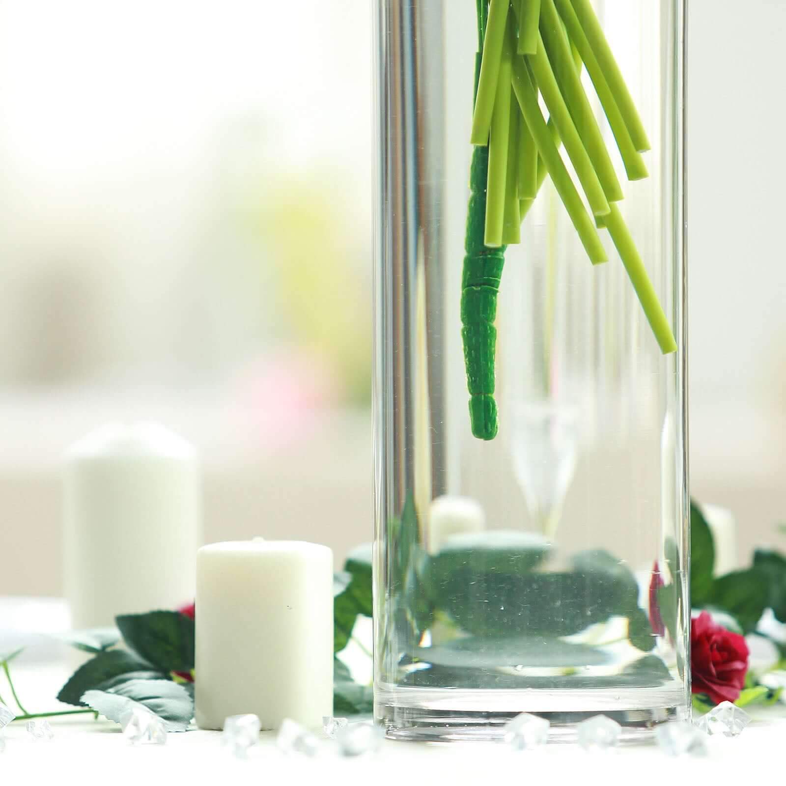 6-Pack Glass Flower Vases Cylinder Design Heavy Duty Clear - Stylish Centerpieces for Weddings 16"