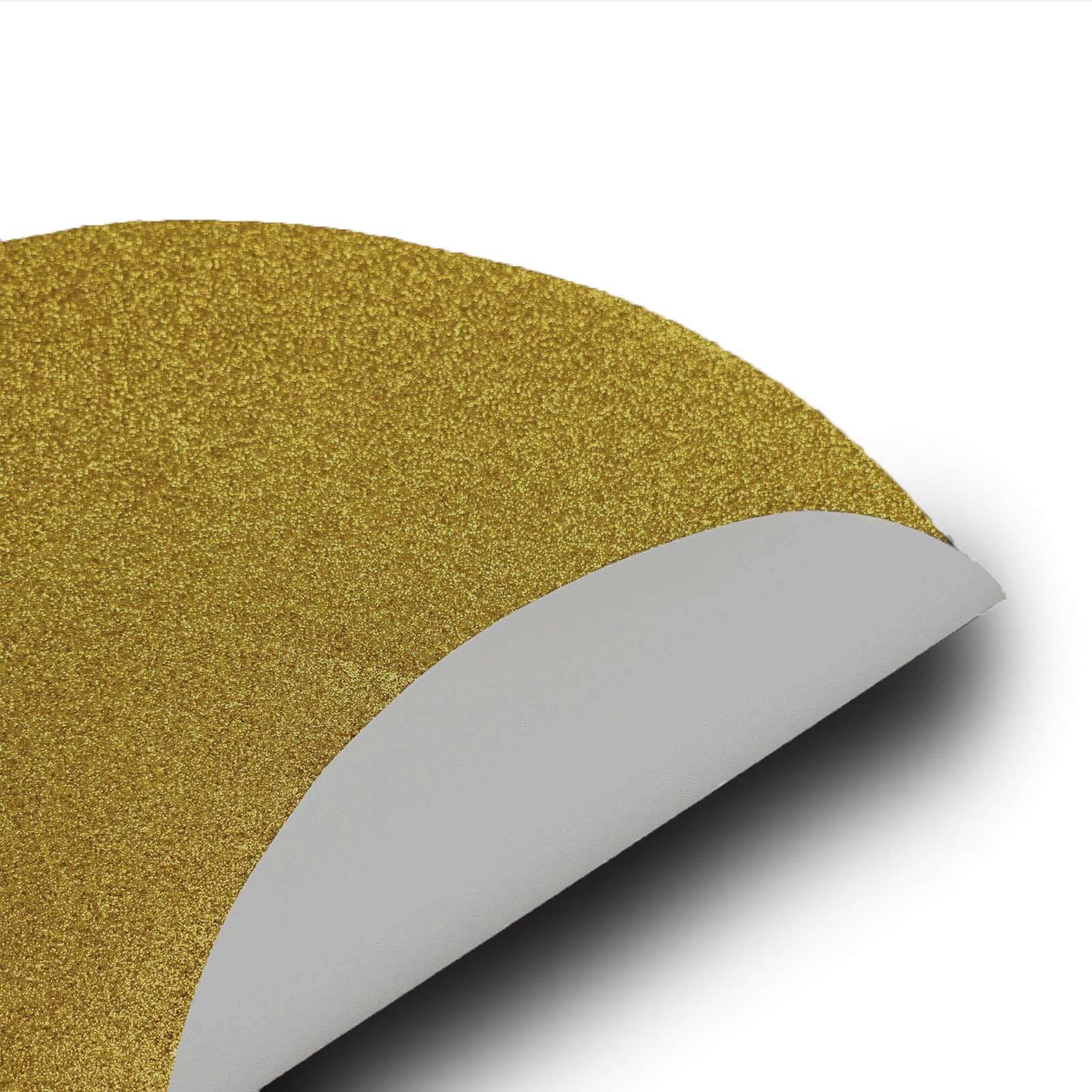 6-Pack Placemats Glitter Design Gold Sparkle Oval - Non-Slip Decorative Table Mats for Dining 12"x18"