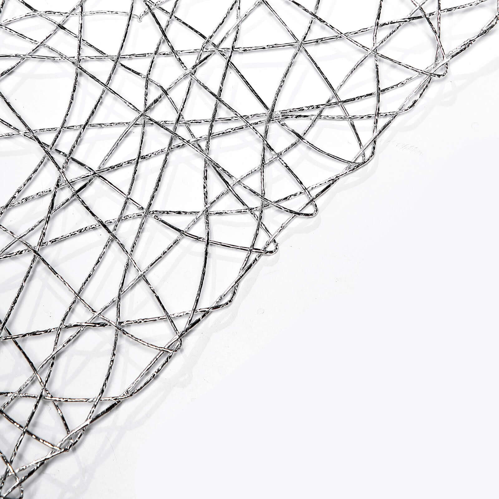 Metallic String Woven 16"x72" Table Runner Silver - Reversible Wire Nest Table Decor