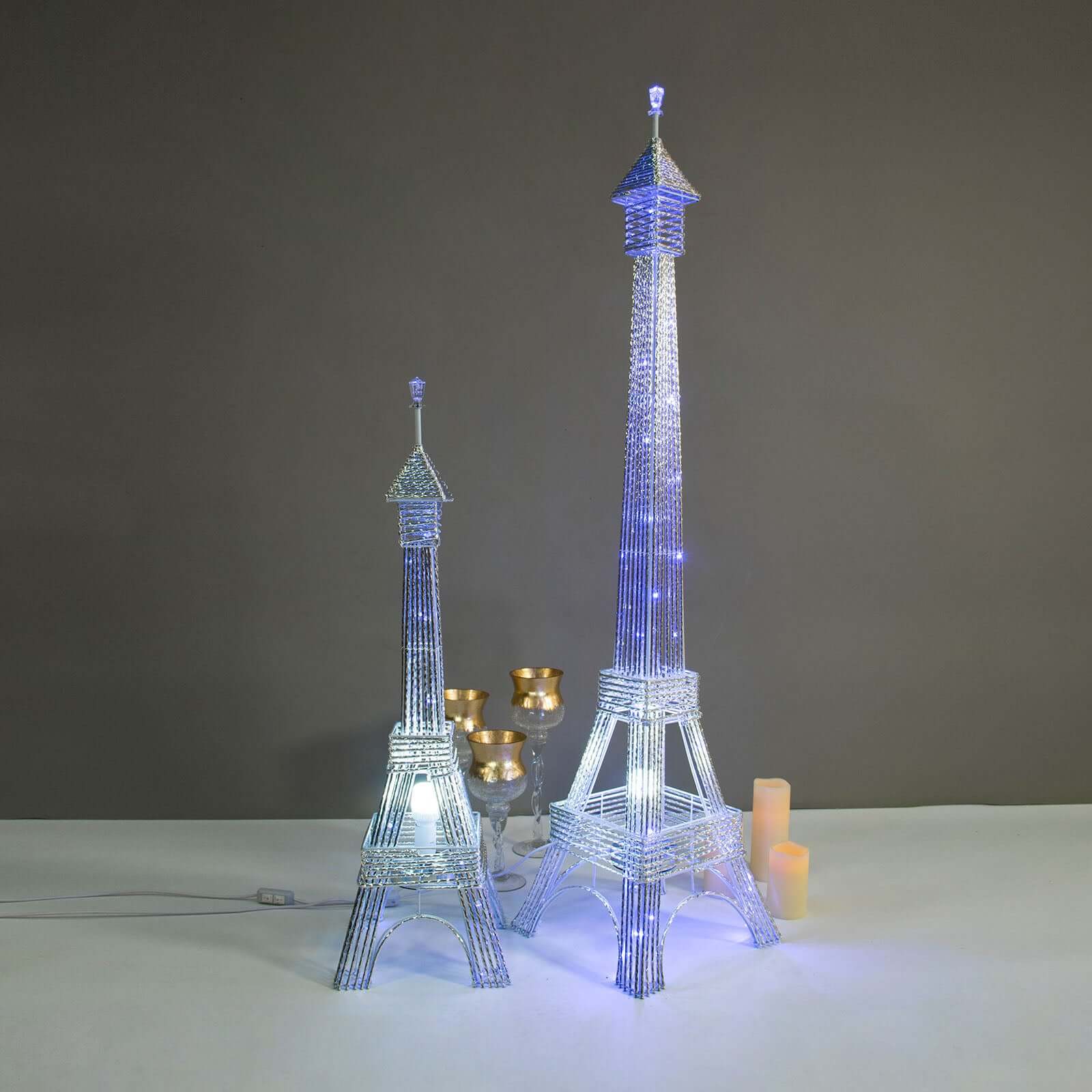 5ft Color Changing LED Metal Eiffel Tower Columns LED Lamp, Night Light Wedding Centerpiece