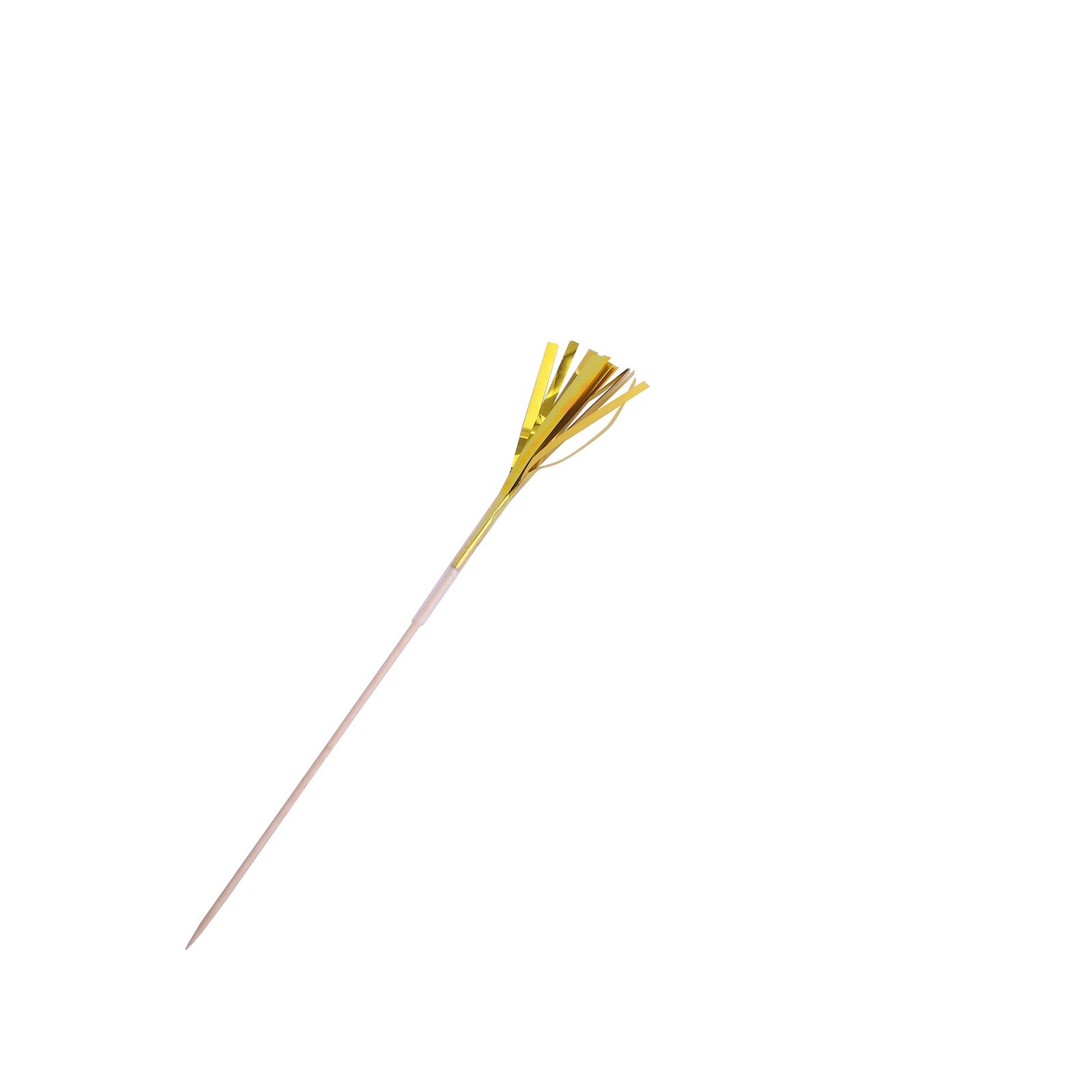 100-Pack Bamboo Cocktail Sticks Firework Cupcake Toppers Gold - Festive Foil Frills Food Picks 9"
