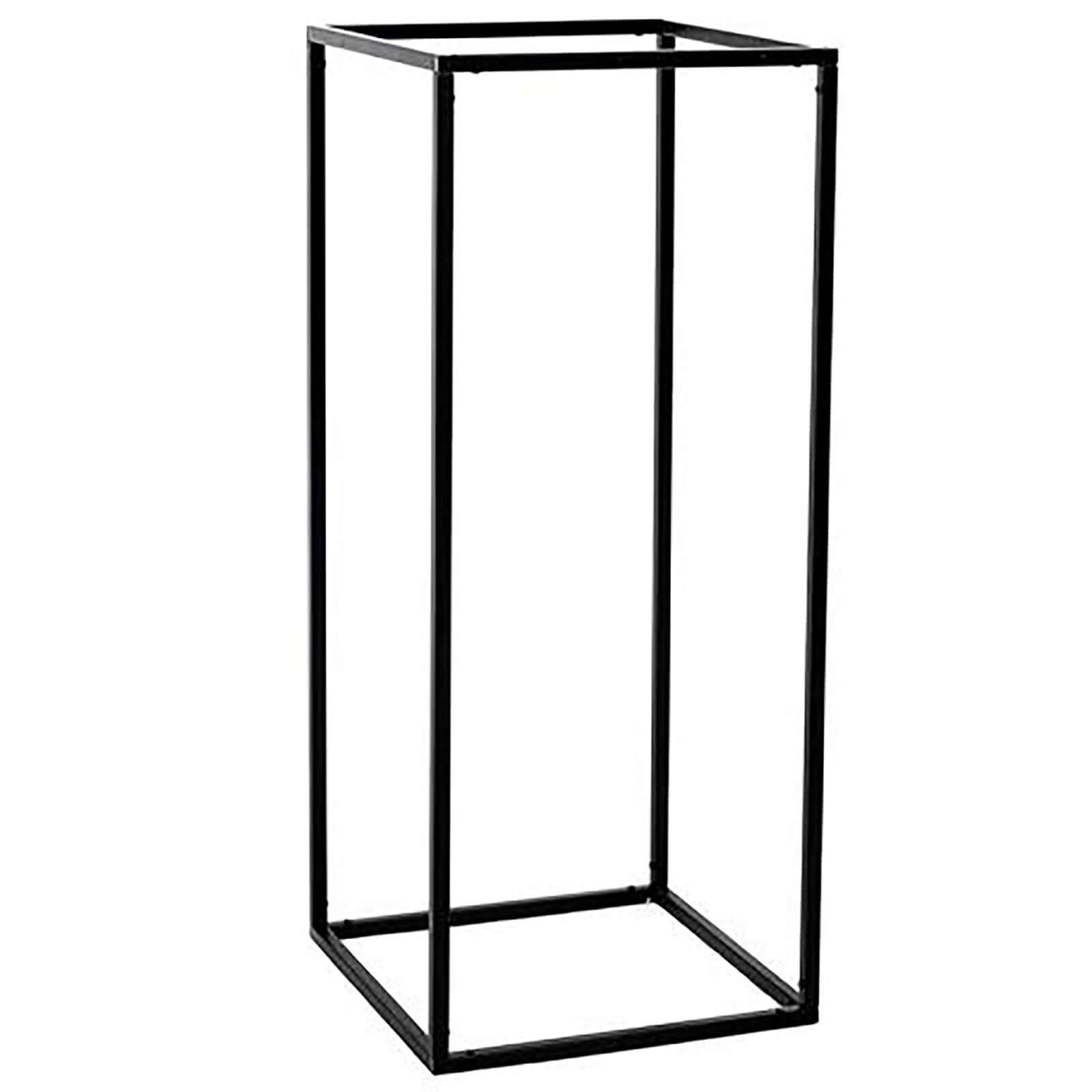 2-Pack Wedding Flower Stand Black Metal Geometric Column Frame Rectangular - Versatile Floral Pedestal for Sophisticated Arrangements 24"