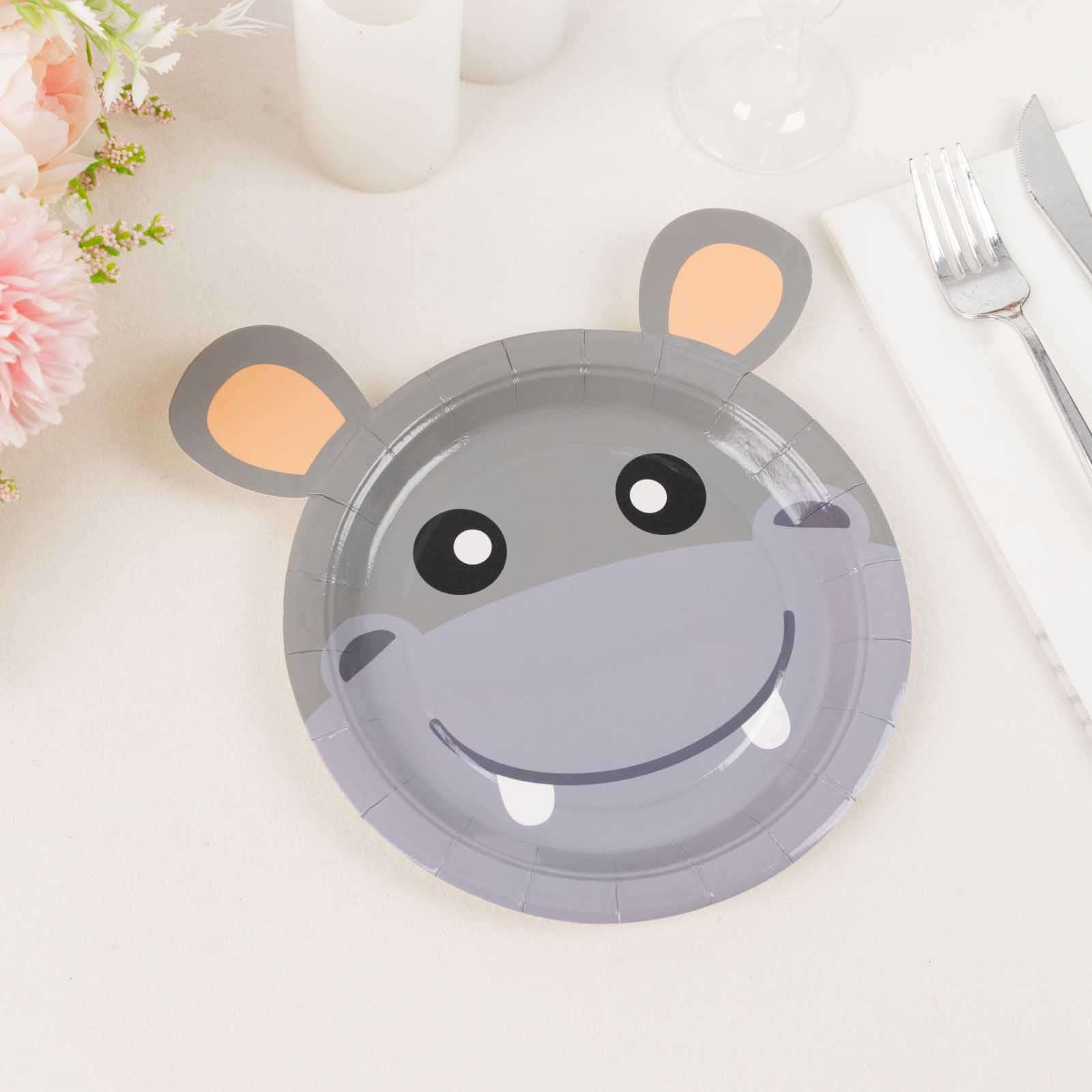 Set of 25 Paper 7" Round Plates Assorted Animal Print - Durable 300GSM Disposable Wildlife Jungle-Inspired Appetizer Dessert Party Plates for Themed Events