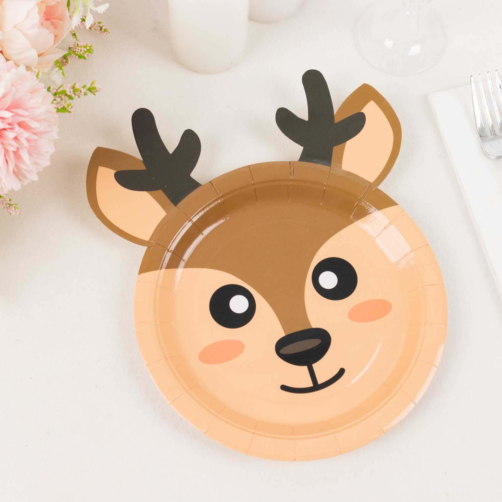 Set of 25 Paper 7" Round Plates Assorted Animal Print - Durable 300GSM Disposable Wildlife Jungle-Inspired Appetizer Dessert Party Plates for Themed Events