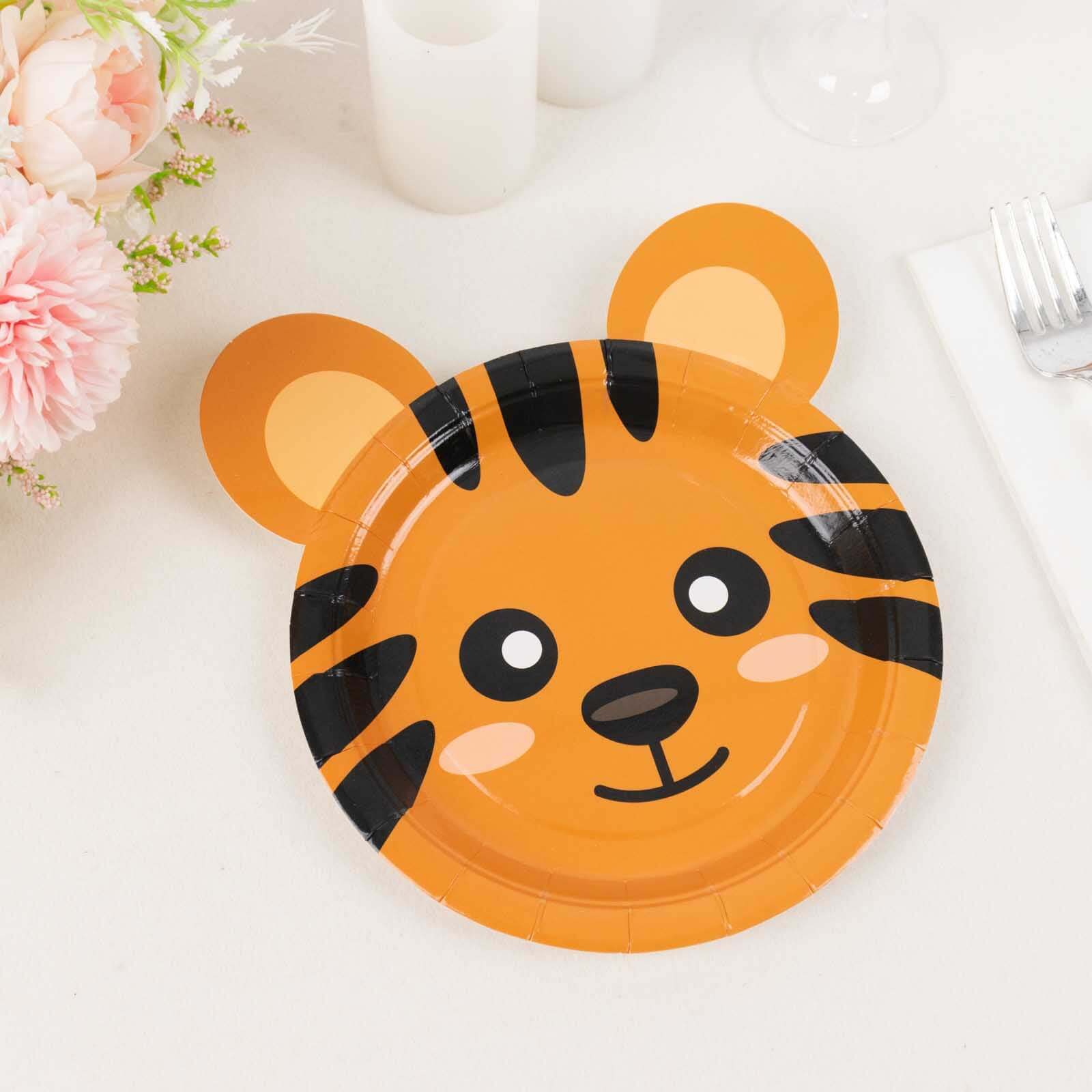 Set of 25 Paper 7" Round Plates Assorted Animal Print - Durable 300GSM Disposable Wildlife Jungle-Inspired Appetizer Dessert Party Plates for Themed Events