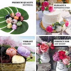 10 Pack 3" Mauve Artificial Silk DIY Craft Peony Flower Heads