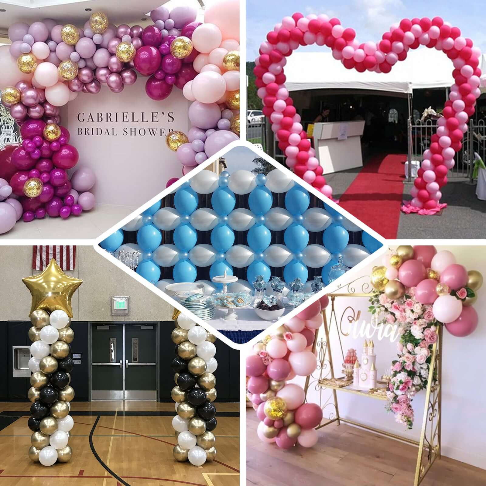 50 Pcs 1.25" Balloon Arch Attachment Clips, 4 PT Clear Plastic Clips