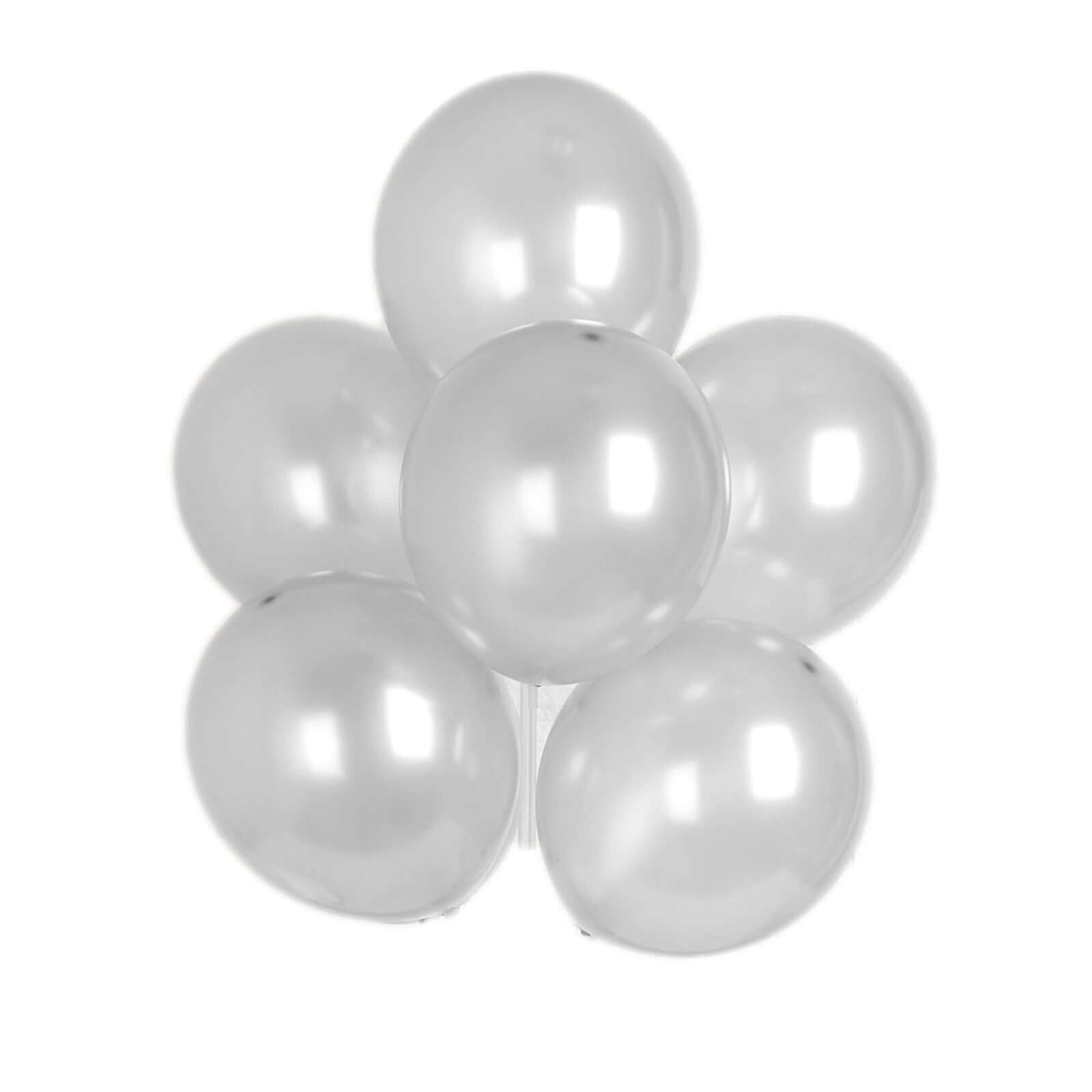 25 Pack 12" Shiny Pearl White Latex Helium, Air or Water Balloons