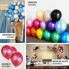 25 Pack 12" Shiny Pearl Burgundy Latex Helium or Air Balloons