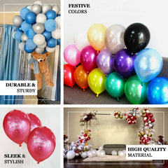 25 Pack 12" Shiny Pearl Eggplant Latex Helium or Air Balloons