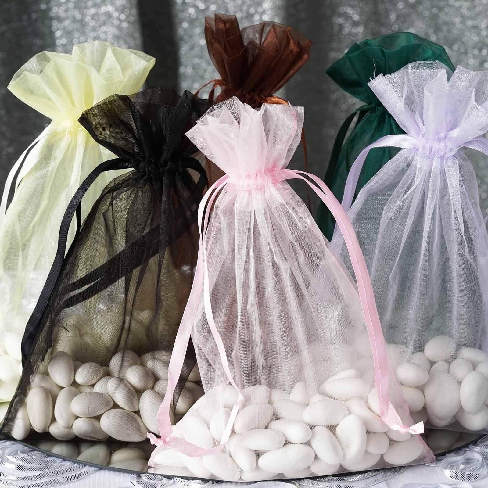 10 Pack 6"x9" White Organza Drawstring Wedding Party Favor Gift Bags