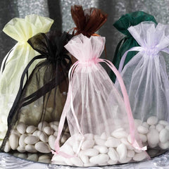 10 Pack 6"x9" White Organza Drawstring Wedding Party Favor Gift Bags
