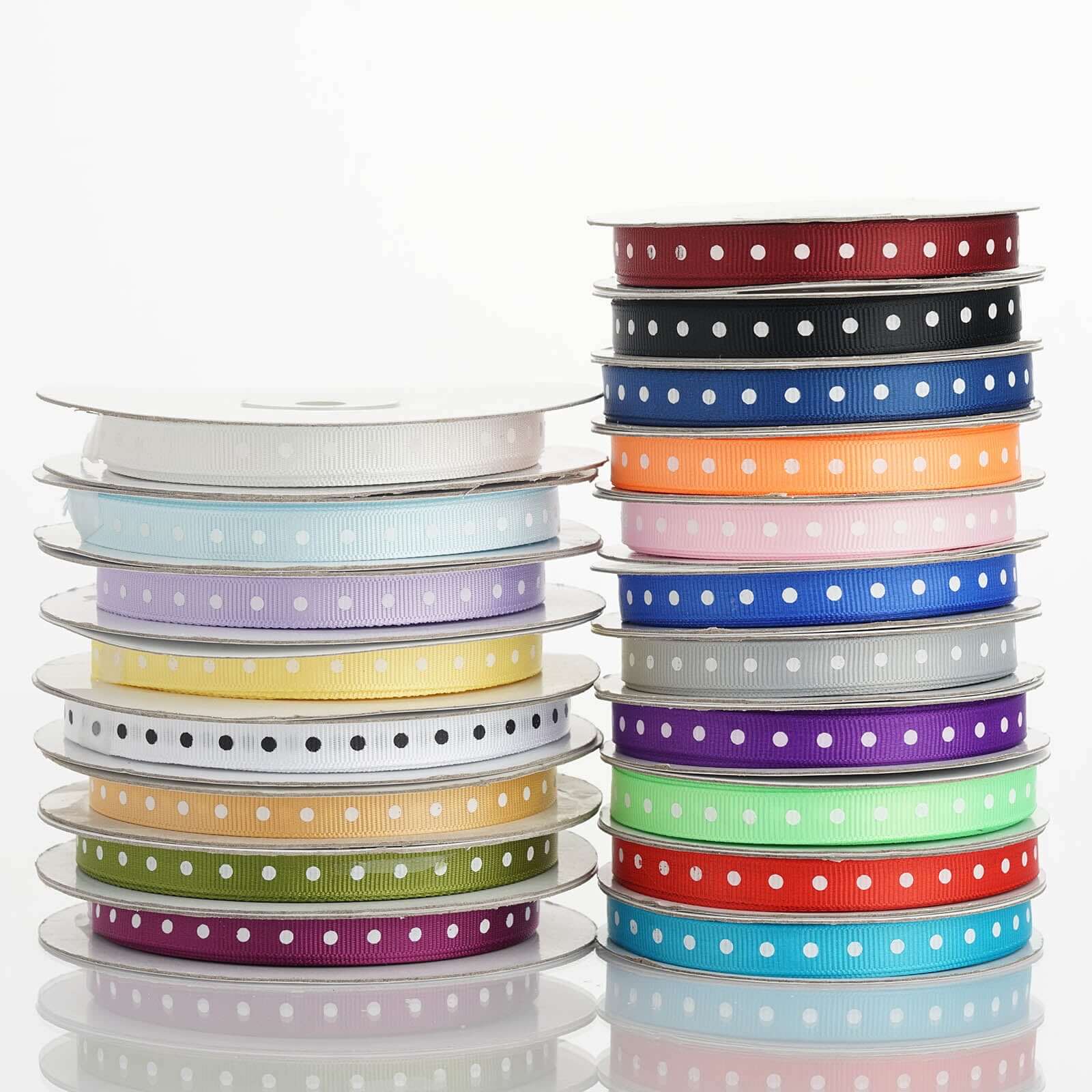25 Yards 3 8" Eggplant Grosgrain Polka Dot Ribbon