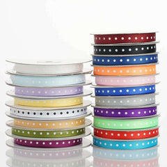 25 Yards 3 8" Eggplant Grosgrain Polka Dot Ribbon