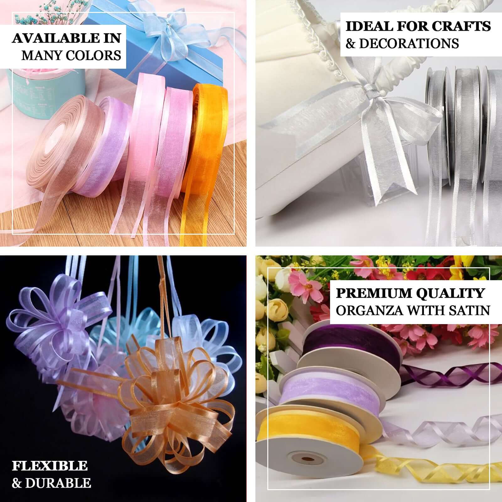 25 Yards 7 8" DIY Lavender Sheer Organza Ribbon With Satin Edges