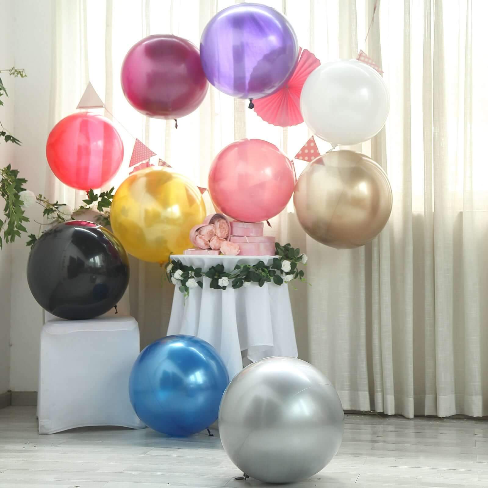 2 Pack 18" Shiny Red Reusable UV Protected Sphere Vinyl Balloons