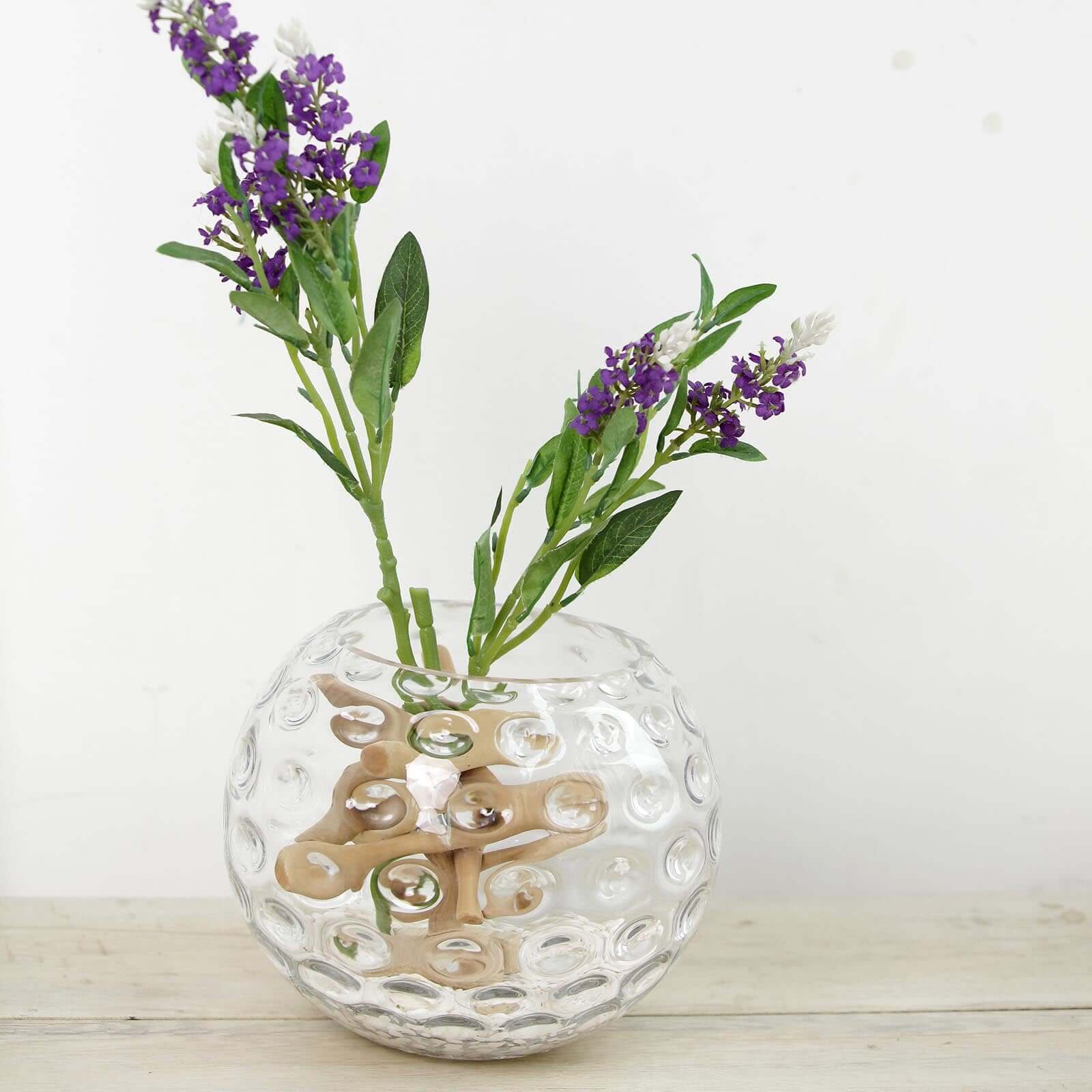 2-Pack Glass Bubble Vases Sphere Hobnail Design Clear Round - Decorative Votive Tealight Wedding Centerpieces 8"
