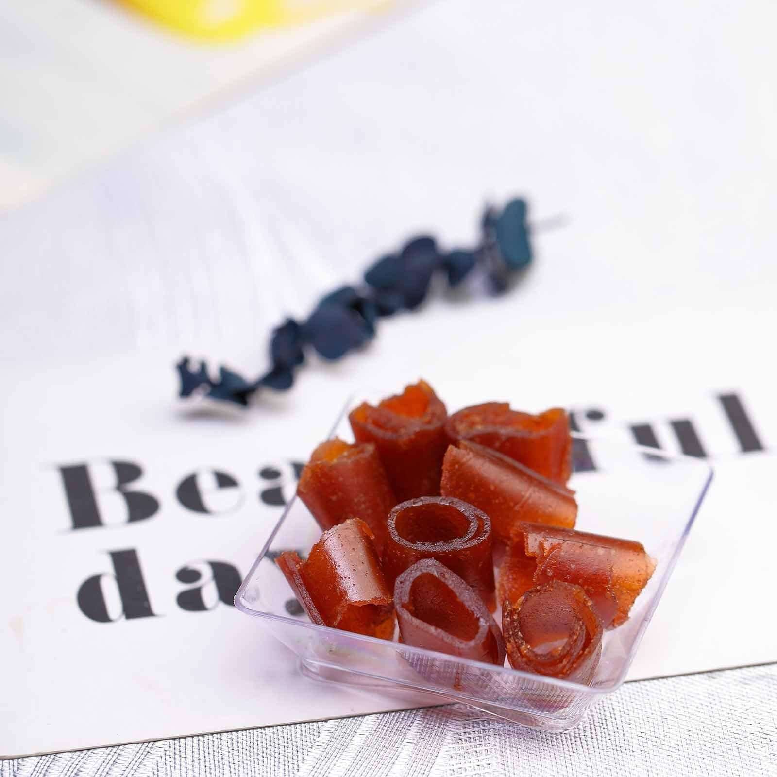 50-Pack Appetizer Plates Modern Square Design Clear - Plastic Disposable Bowls for Desserts 2"