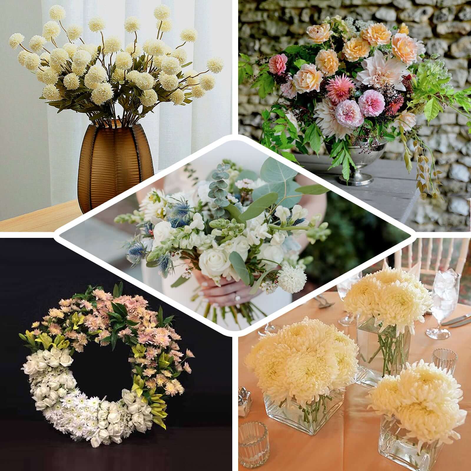2 Bushes | 33" Burgundy Artificial Chrysanthemum Mum Flower Bouquets