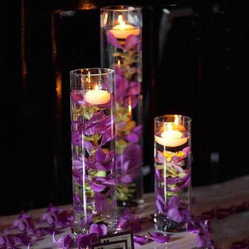6-Pack Glass Flower Vases Cylinder Design Heavy Duty Clear - Stylish Centerpieces for Weddings 14"